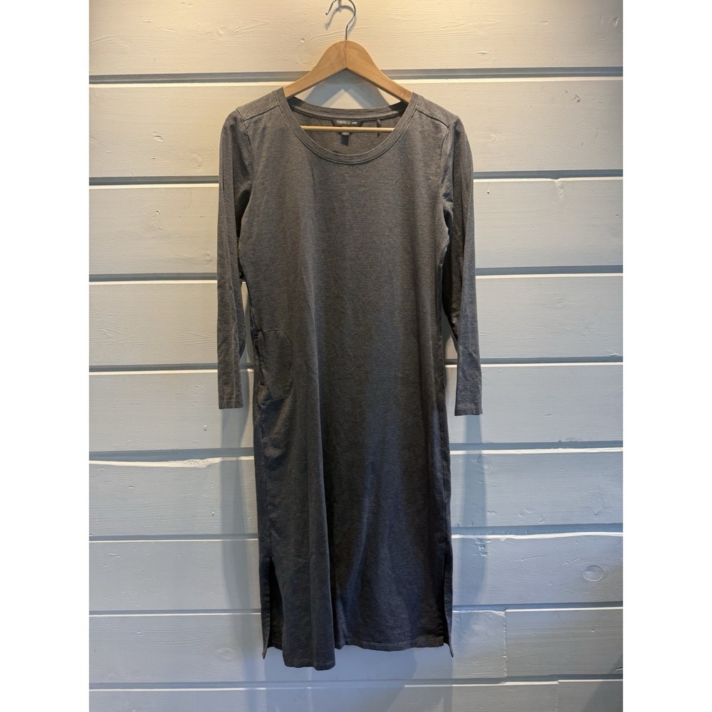 Toad & Co Dress Montclair Midi Womens Long Sleeve Knee Length Gray Size L